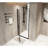 Matte Black Aluminum Frame 34"X 72" Pivot Shower Door With Film And Smooth - Moving Swinging Mechanism Operating