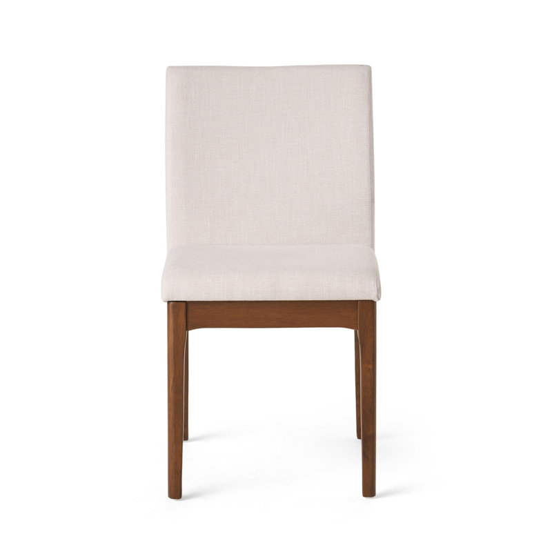 Chaise d'appoint en bois massif rembourrée Corriveau Cupp, 2, Gris foncé, Noyer