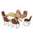 Costner 7 Piece Retangular Dining Set, Oak Finish Table And Upholstered Chairs-126696965-126696966
