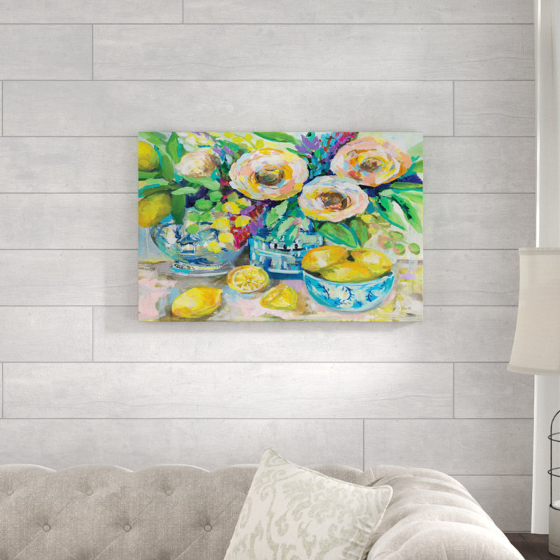 Après-midi limonade par Jeanette Vertentes - reproduction d'art sur toile, H 20 po x l 30 po