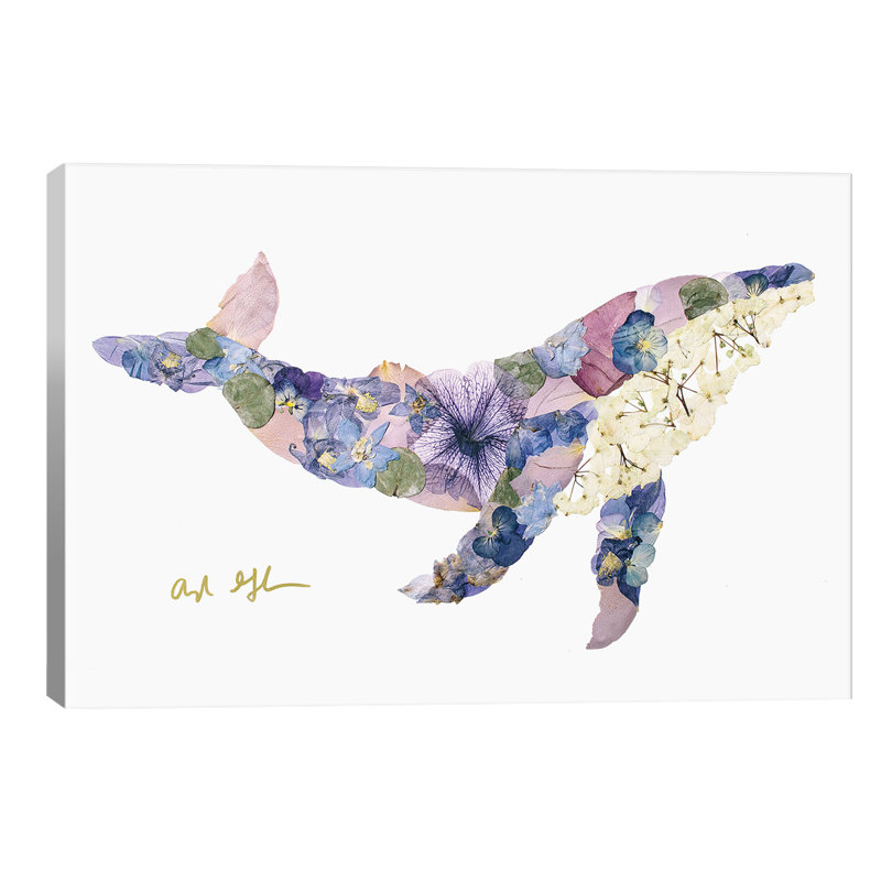 Humpback Whale by Oxeye Floral Co - Wrapped Canvas Gallery-Wrapped Canvas Giclee, 101.6 cm H x 66.04 cm W x 3.175 cm D