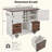 Farmhouse Kitchen Island With Drop Leaf, Power Outlet, Kitchen Storage Cart With 2 Doors, 2 Drawers, Rolling Kitchen Island On 4 Large Wheels With Spice Rack For Kitchen, Dining Room-897613890