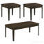 Ensemble de tables basses et de tables de bout 3 pièces brun foncé