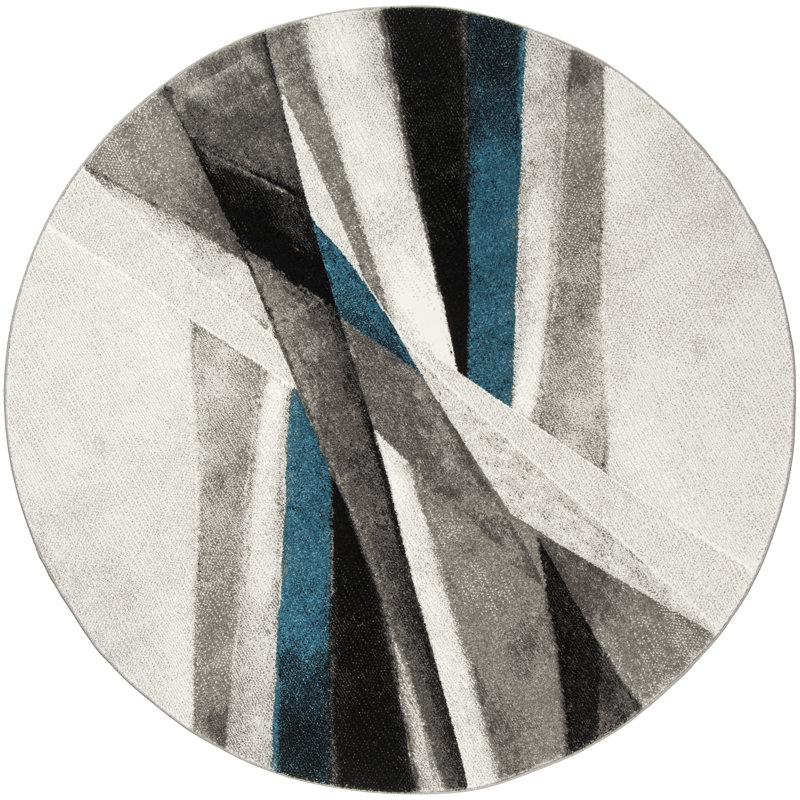 Vilica Performance Abstract Rug, Round 5'3"