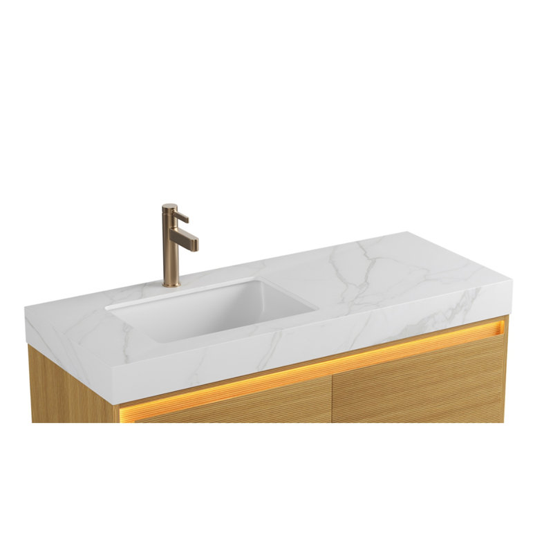 Sintered Stone with White Ceramic Undermount Basin