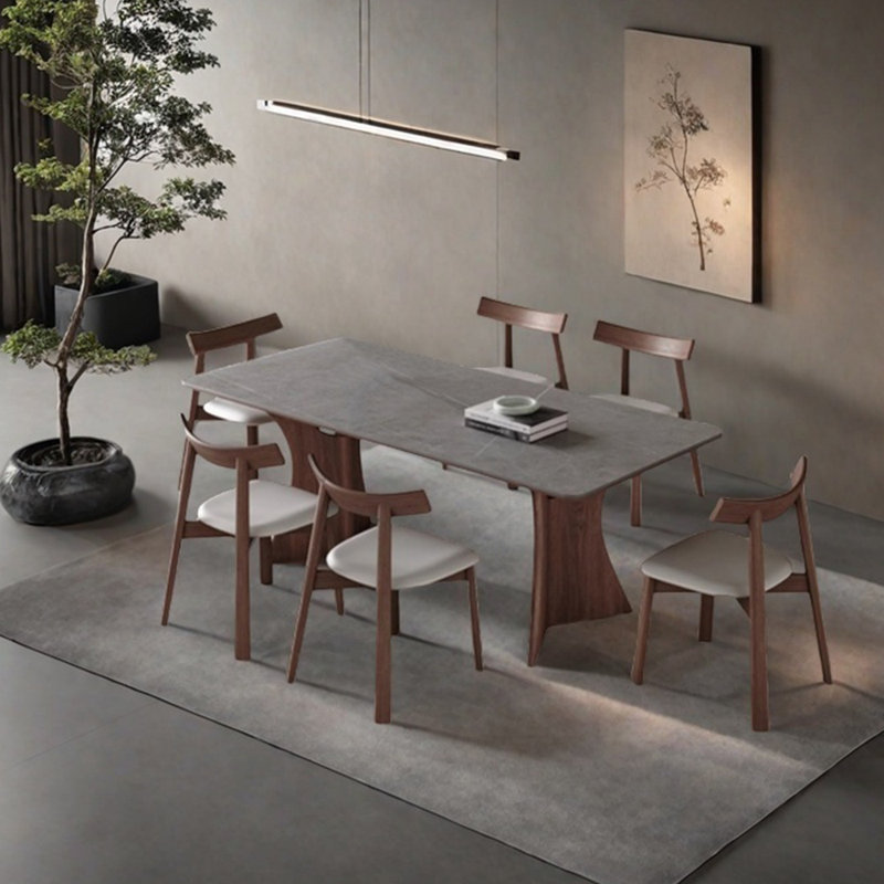 Ensemble de table de salle à manger unique en frêne, H 29,53 po x L 70,87 po x l 35,43 po