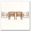Ensemble de salle à manger 7 pièces pour 6 personnes en bois d'acacia avec trou pour parasol (teck clair)-1100006770