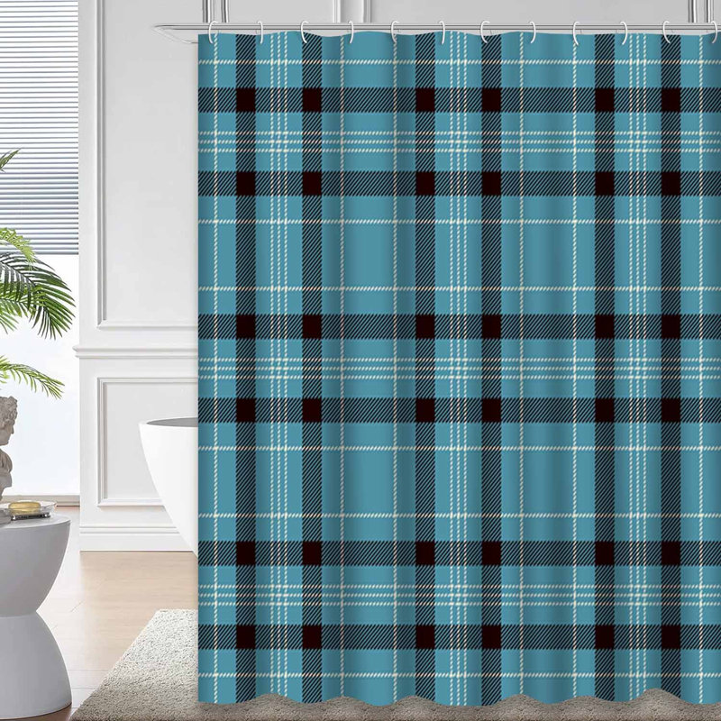 Rideau de douche Tartan, L 72 po x l 84 po