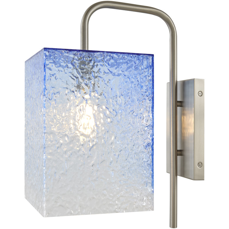 Applique murale Schwartz, Argent, Bleu, H 18 po x l 13 po x P 11 po