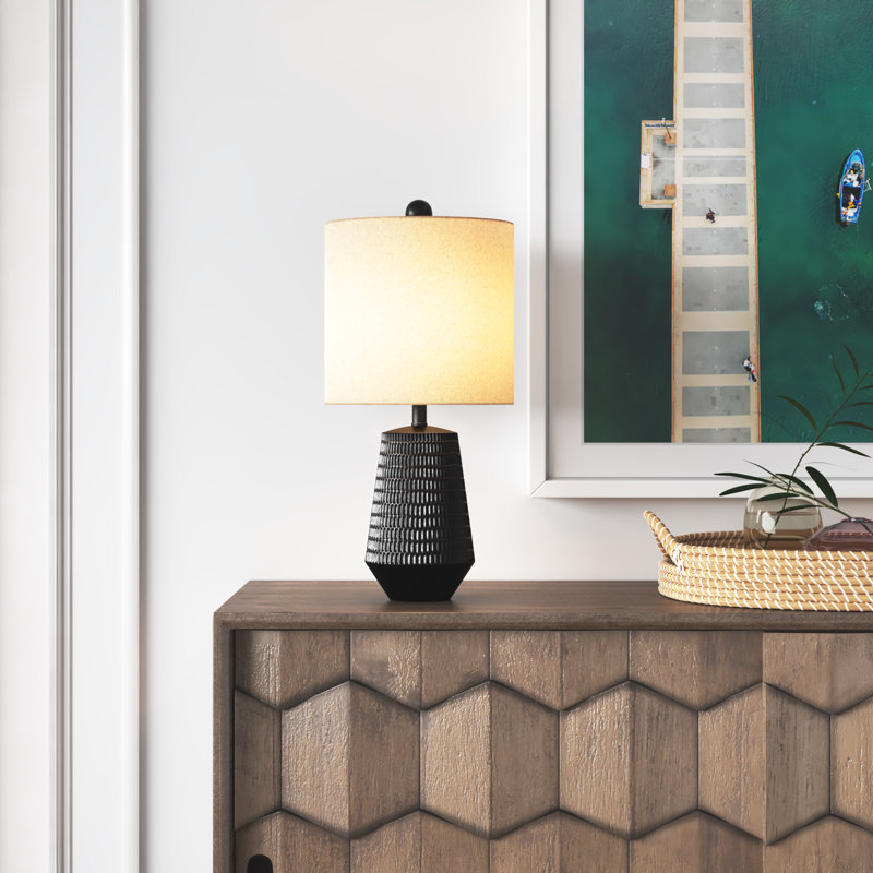 Ashyra Resin Table Lamp, Beige, White