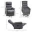 Fauteuil inclinable en tissu pour personnes âgées avec télécommande HOMcom, massage par vibration, massage par vibration, poches latérales, gris