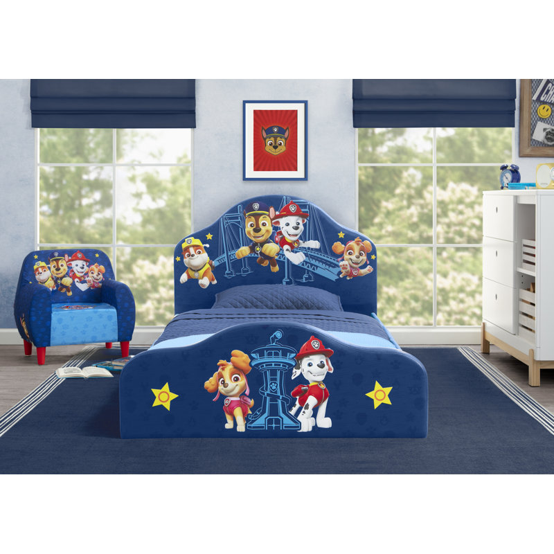 PAW Patrol Upholstered Twin Bed By Delta Children, Blue