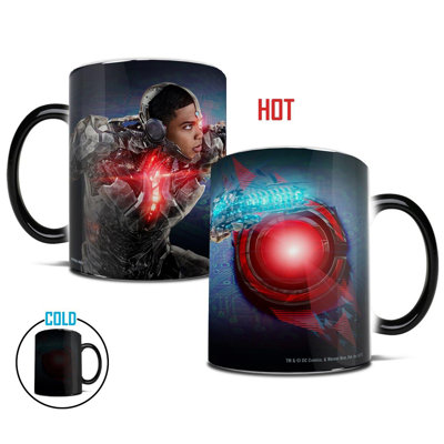Justice League Cyborg Logo Morphing Mugs Heat-Changing Drinkware - 11oz