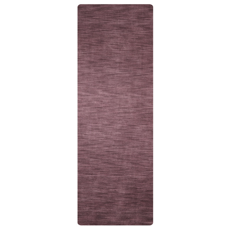 Tapis de couloir en laine nouée à la main Manns, Mauve, Tapis de couloir 2 pi 6 po x 10 pi