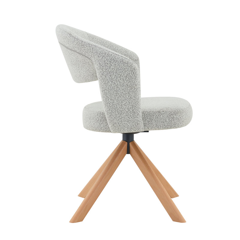 49cm H Fabric Upholstered Upholstered Back Accent, Light Grey, Wood