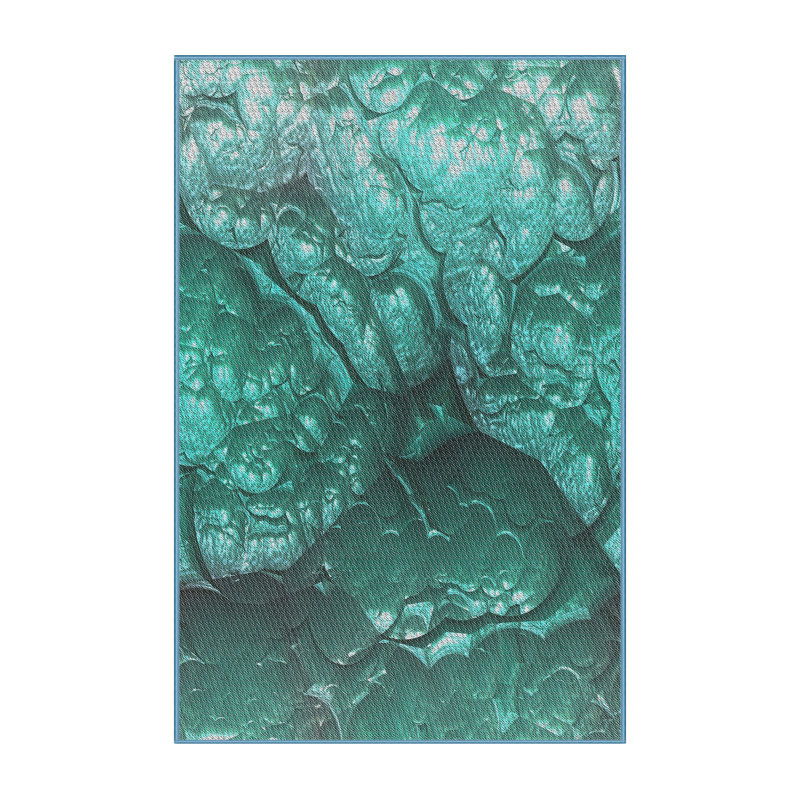 Tapis de zone verte à motifs aqua, Rectangle 8 pi x 10 pi