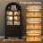 71'' Tall Wood Arched Cabinet with Adjustable LED Lights and Shelves