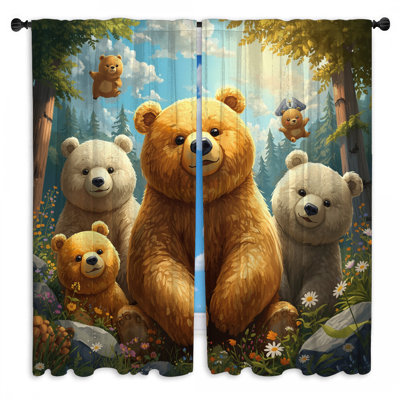 Mignon rideau obscurcissant et ours obscurcissant - 2 panneaux