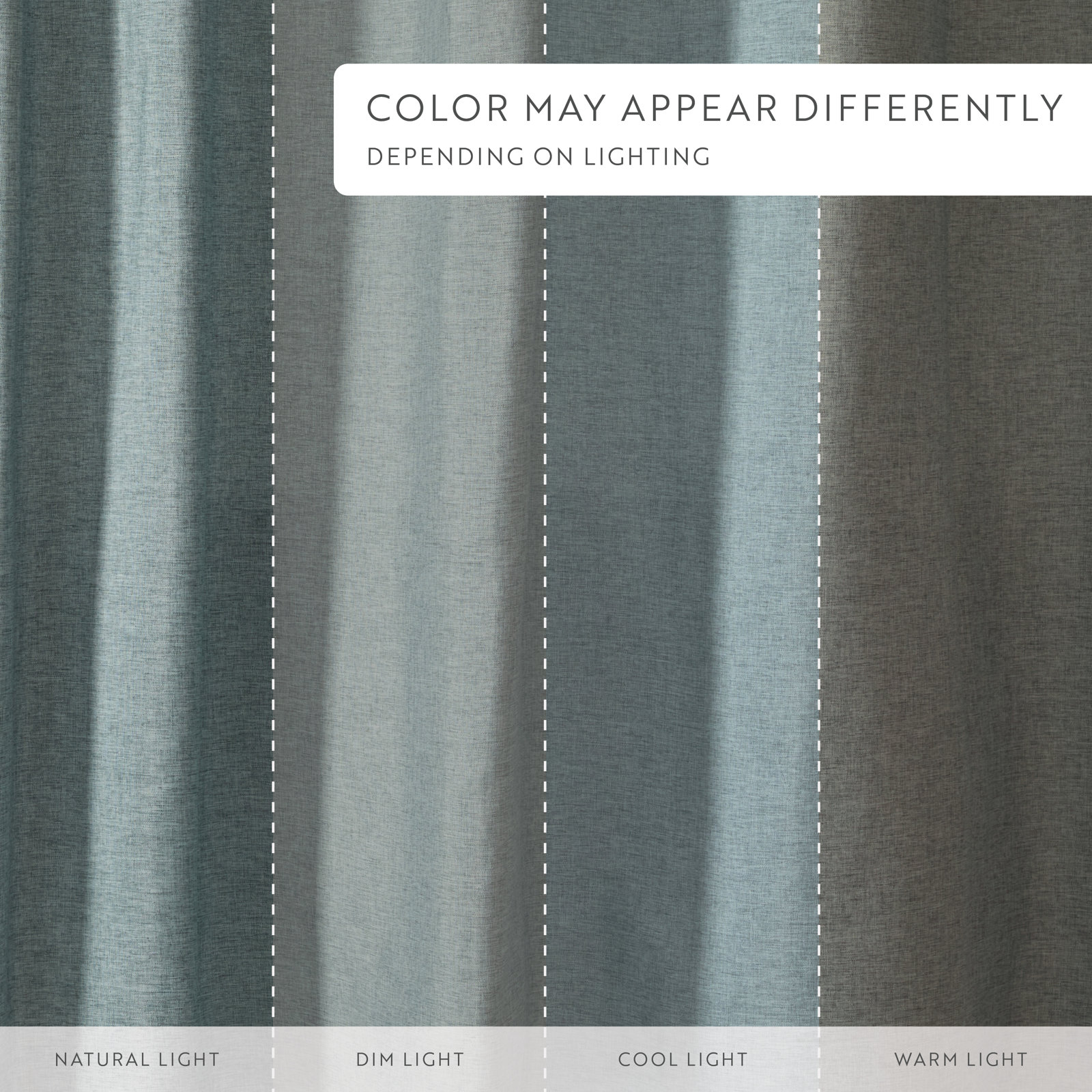 Linen-Look Textured Woven Shower Curtain, Blue