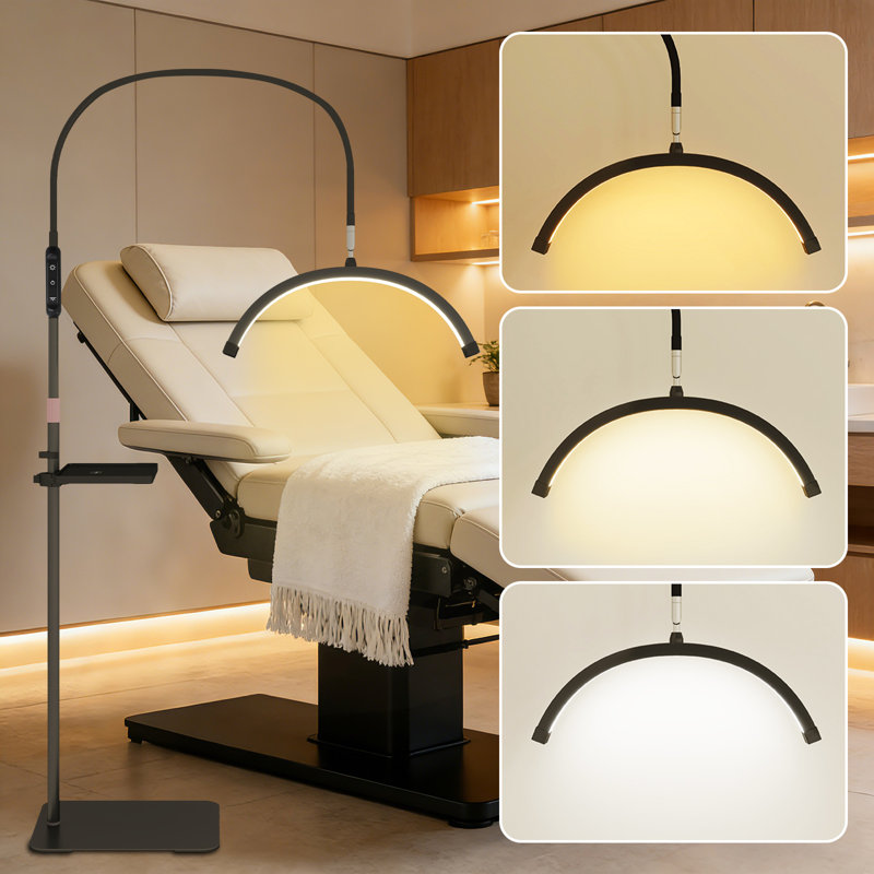 Tarick LED Lash Light with Dimmable, Half Moon Lamp with Tool Tray, Tattoo Beauty Salon Eyelash Extensions
