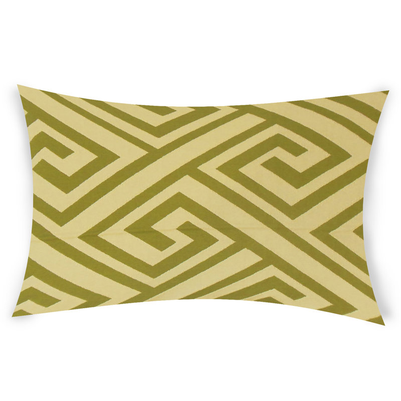 Geometric Feather Throw Pillow, 12" x 24"