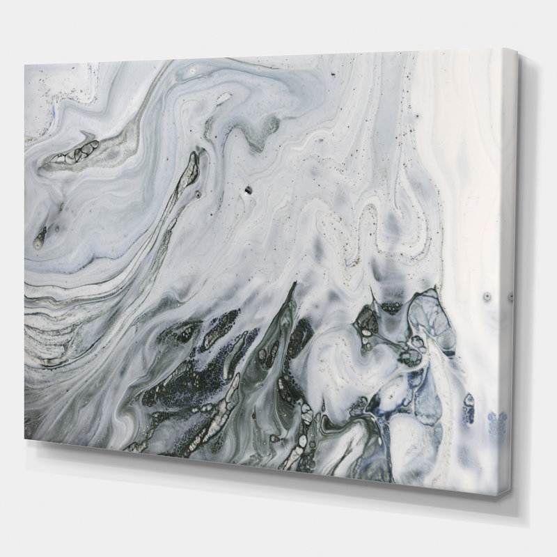 Marbre gris et blanc avec puissance dorée - reproduction d'art sur toile, H 12 po x l 20 po x p 1 po, Toile tendue