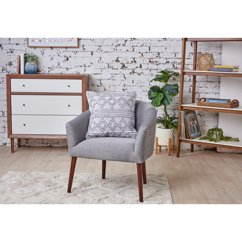 Trinity Sky Geometric Woven Square Throw Pillow, Gray