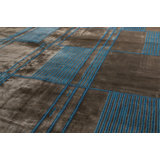 Mid Century Modern Hand Knotted Geometric Area Rug
