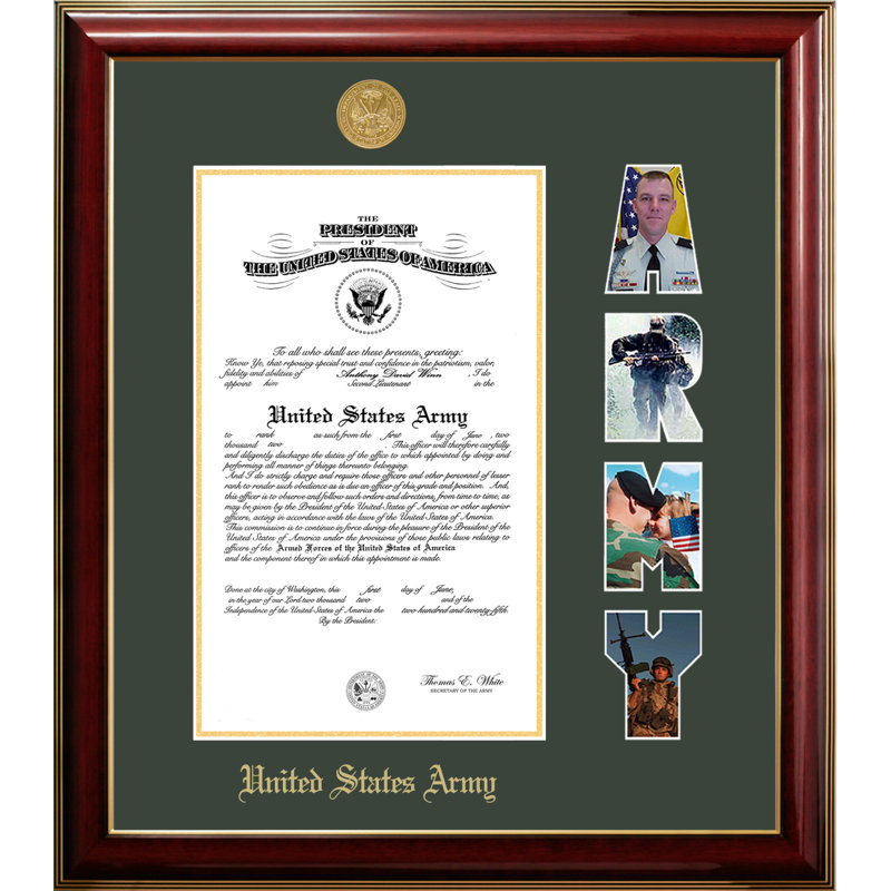 Cadre photo à certificat armée, 11 po x 14 po