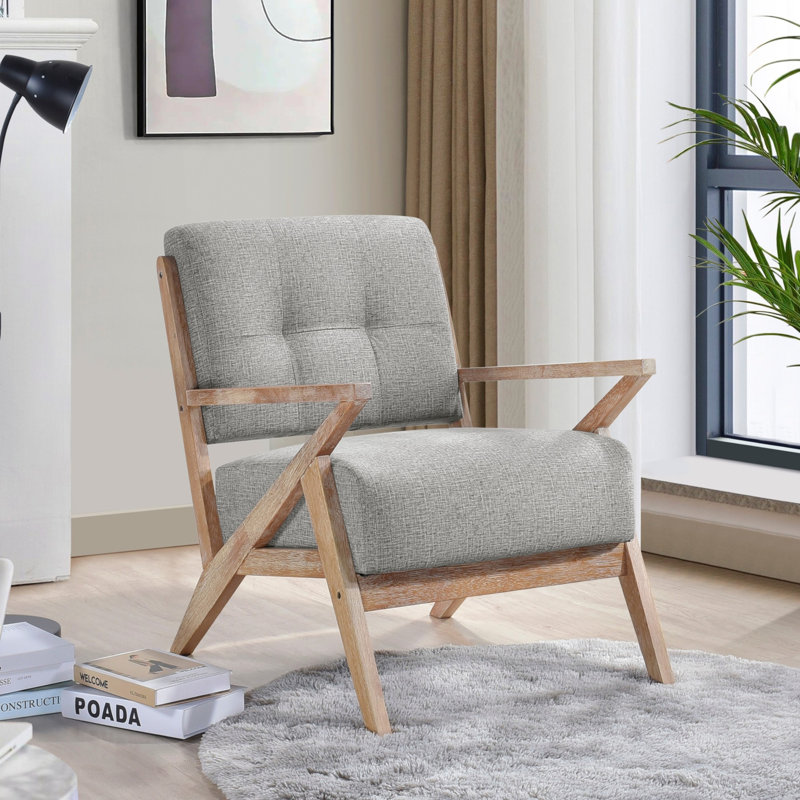 Chaise d'appoint moderne capitonnée 1pc, Gris