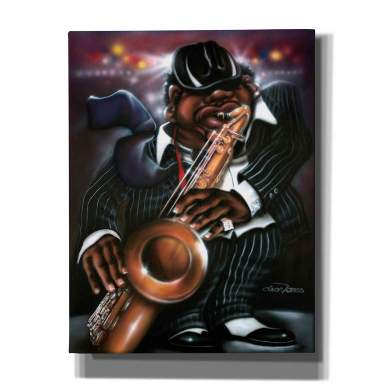 «Winston Porter Jazzman Moe» par Leonard Jones - impression sur toile tendue, H 34 po x l 26 po x P 1,5 po
