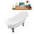 61" Streamline Clawfoot Soaking Acrylic Bathtub With Drain, Clawfeet, and Bamboo Tray-63425092-90753816