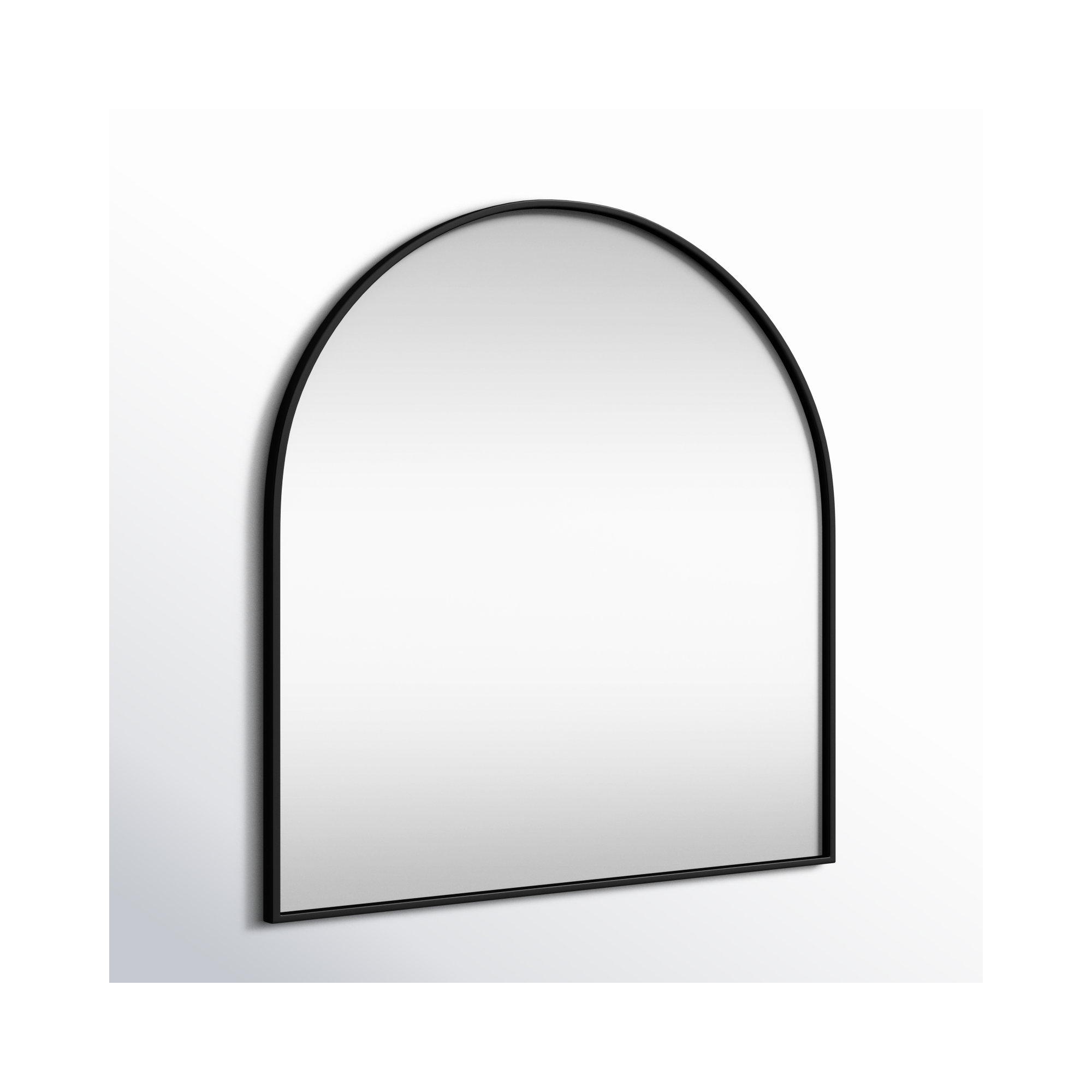 Sabine Metal Arch Wall Mirror, 36" x 36", Black
