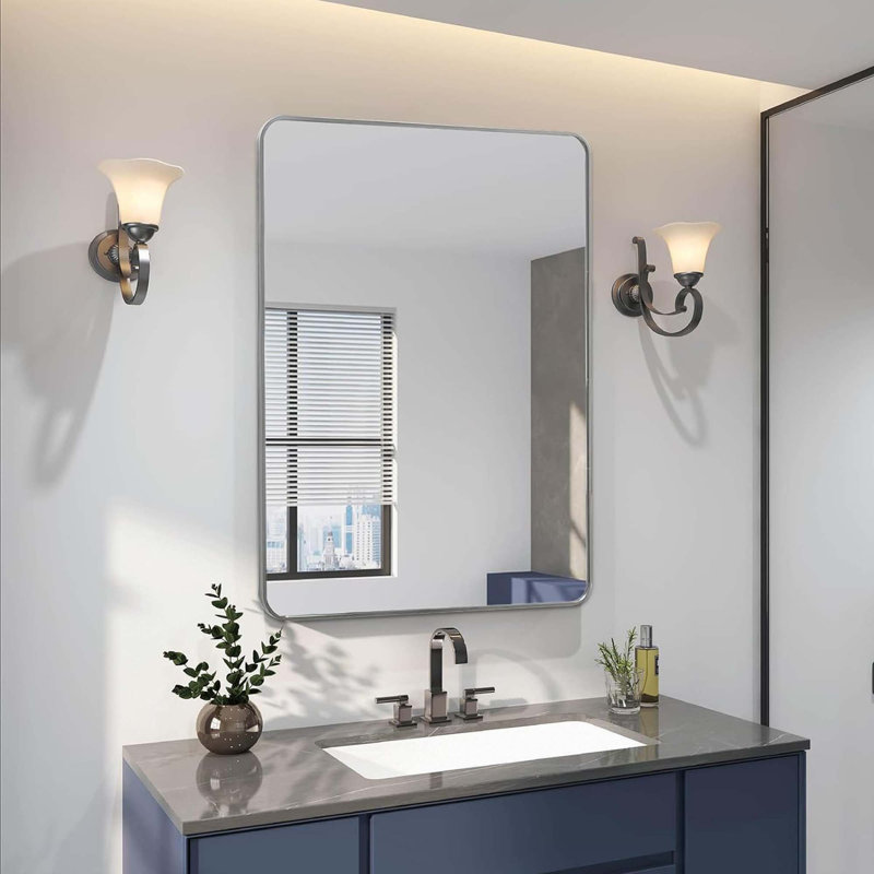 Miroir mural de salle de bain Malpress, Doré, Rectangulaire, 36" x 30"