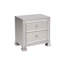 Table de chevet de la chambre à coucher 2 en argent avec médaillons et accents de cristal pour 2 cristaux à tiroirs