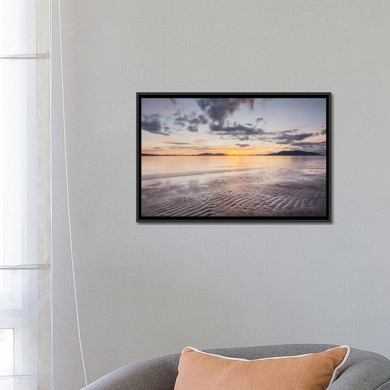 «Samish Bay Sunset II», impression sur toile, H 18 po x l 26 po x P 1,5 po, Toile avec cadre noir, Pas de tapis