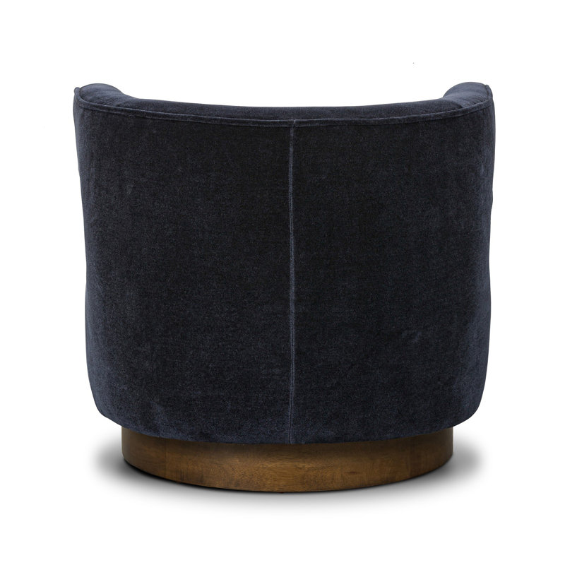 DOTTIE Swivel Barrel Chair, Blue 50% Viscose/50% Wool