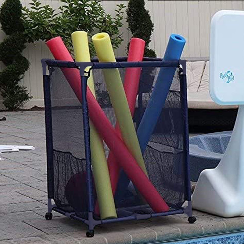 Panier de rangement pour piscine à roulettes, Bleu
