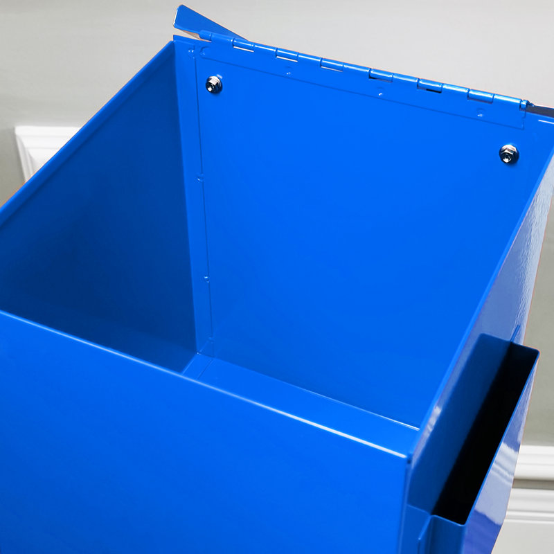 Boîte de donation en métal, Bleu