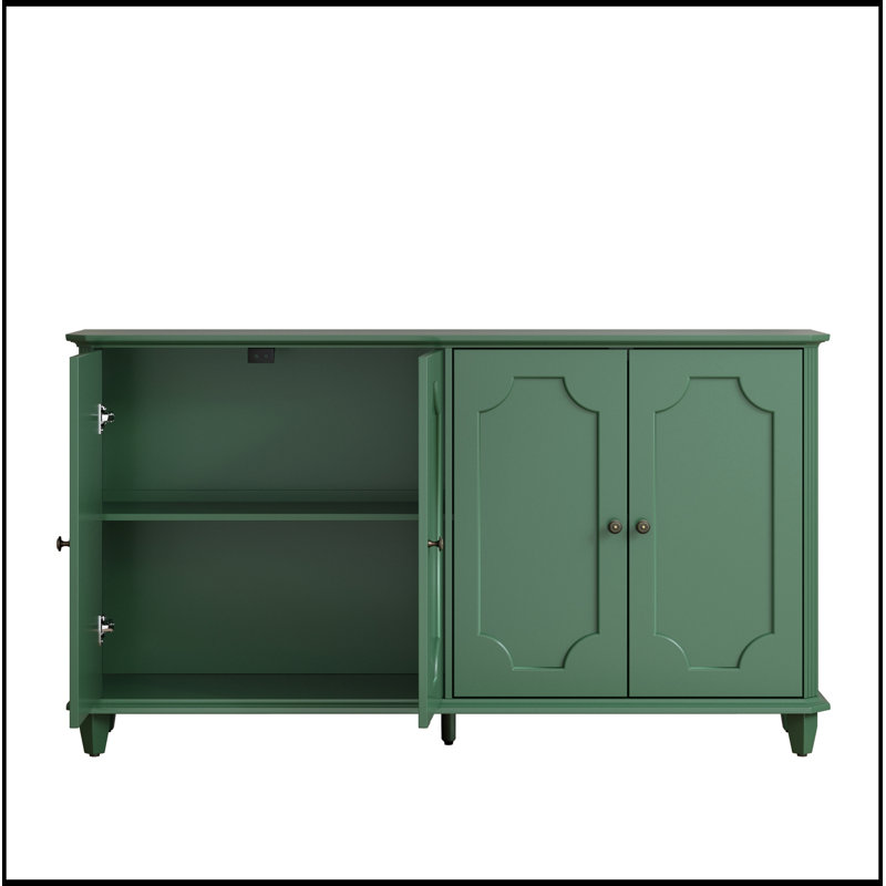 Buffet avec 4 portes courbées décoratives, Vert