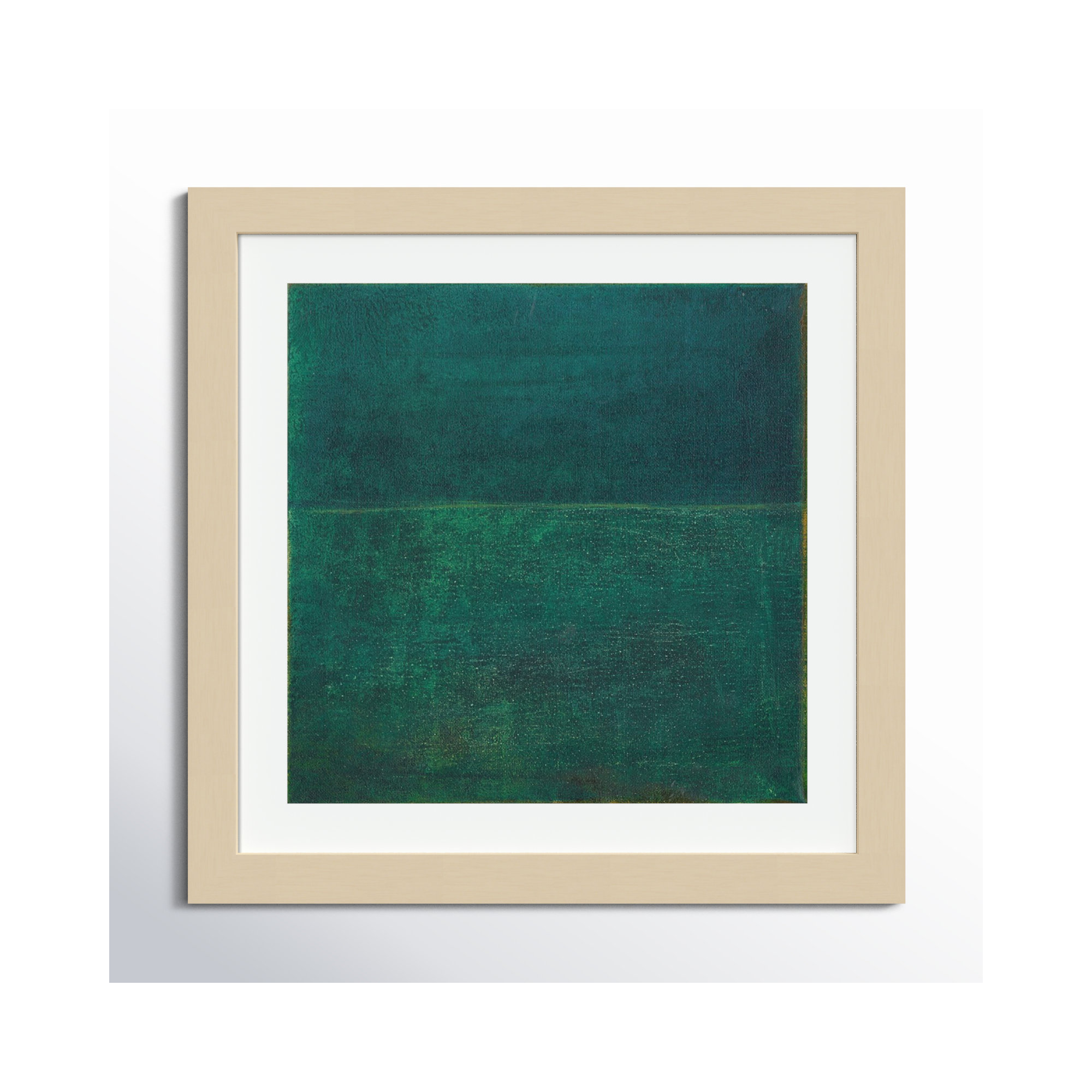 Green Zen I by Jodi Fuchs, 13.12" H x 13.12" W x 0.88" D, Brown Framed Paper