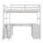 Danthai Twin Loft Bed with Built-in-Desk, Cabinet, Bookcase and Drawers-602226590