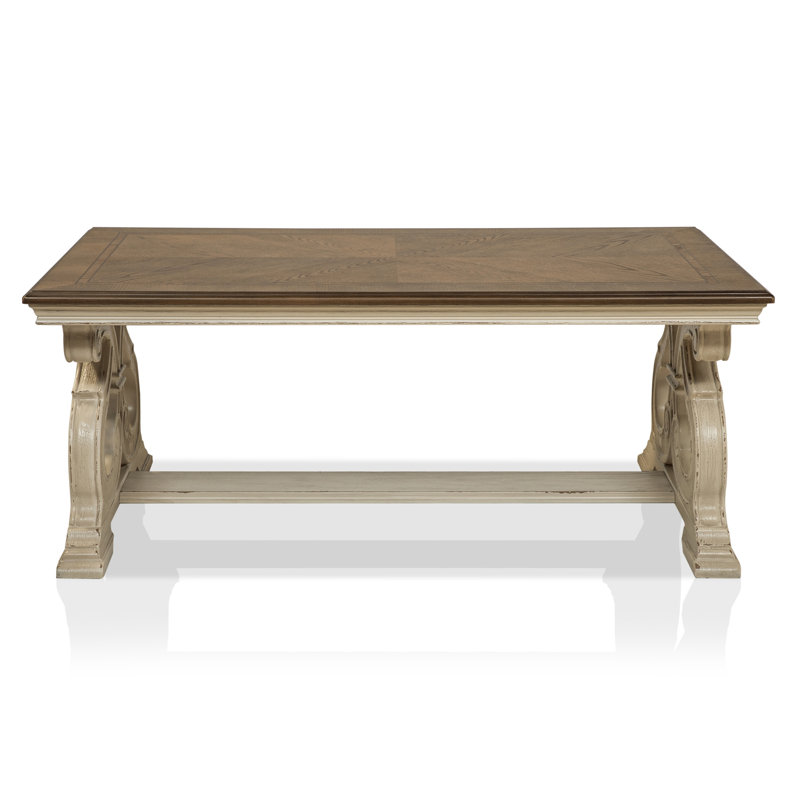 Table basse à tréteaux Kallas, Blanc antique