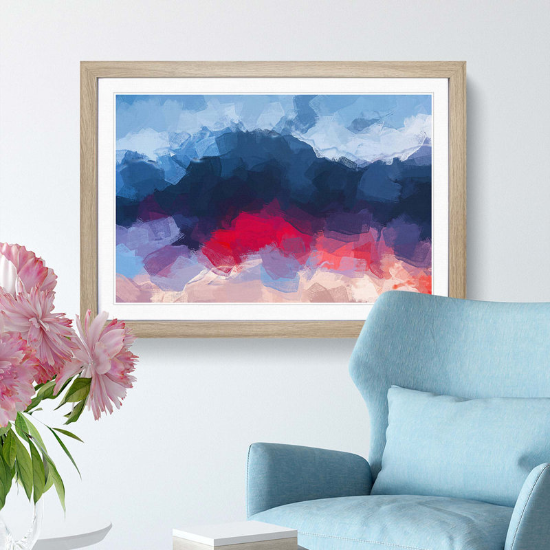 The Mood of the Sky in Abstract - Picture Frame Graphic Art Print, 48cm H x 65cm W x 2cm D, Oak Framed