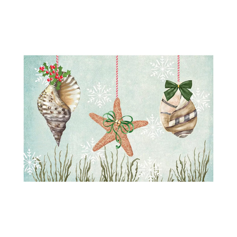 «Christmas Coastal Collection A» par Jade Reynolds, peinture sur toile tendue, H 8 po x l 12 po x P 0,75 po