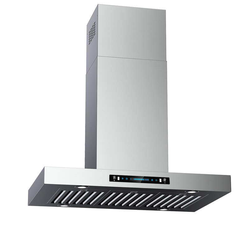 36 po Hotte pour îlot de cuisine 900 pi³ / min en acier inoxydable avec contrôle ACL LCD, 4 vitesses et lumières DEL, 36"