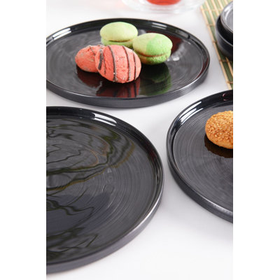 Elegant 100% Glass Dessert Plate Set (6 Pieces), Anthracite Color, 7.9 inches | Perfect for Serving Cakes, Pastries & Appetizers | Stylish & Durable Design, Ideal for Entertaining & Special Occasions