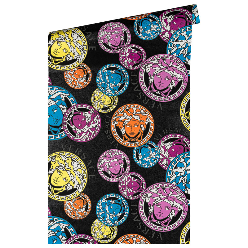 Versace Midnight Sky Monarch Unpasted Vinyl Wallpaper, Multicolor/Black
