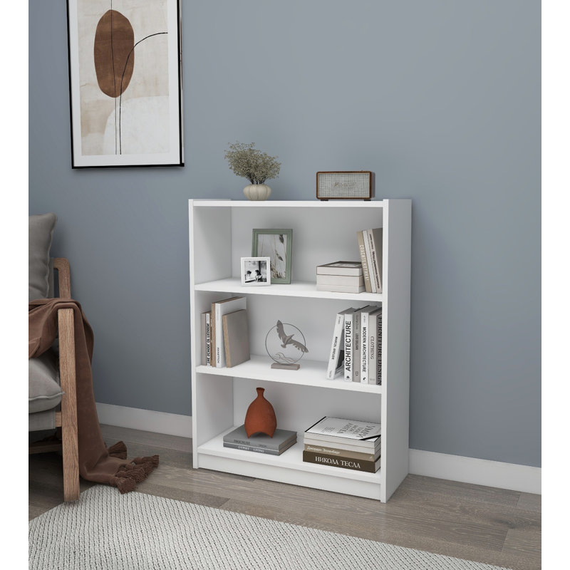 Élégante bibliothèque murale blanche de 31,5 po x 41,7 po x 11,0 po | 100% panneau de particules enduit de mélamine, épaisseur: 0,7 pouce | Conception peu encombrante, parfaite pour le bureau personnel et le salon, durable et élégante