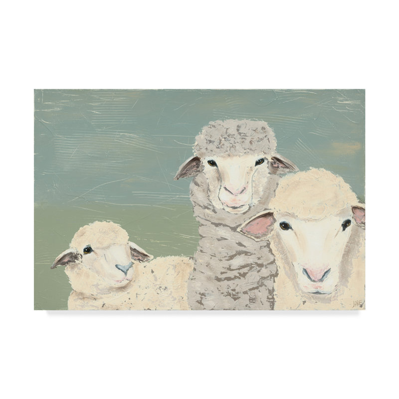 «Bashful Sheep II» par Jade Reynolds, reproduction sur toile tendue